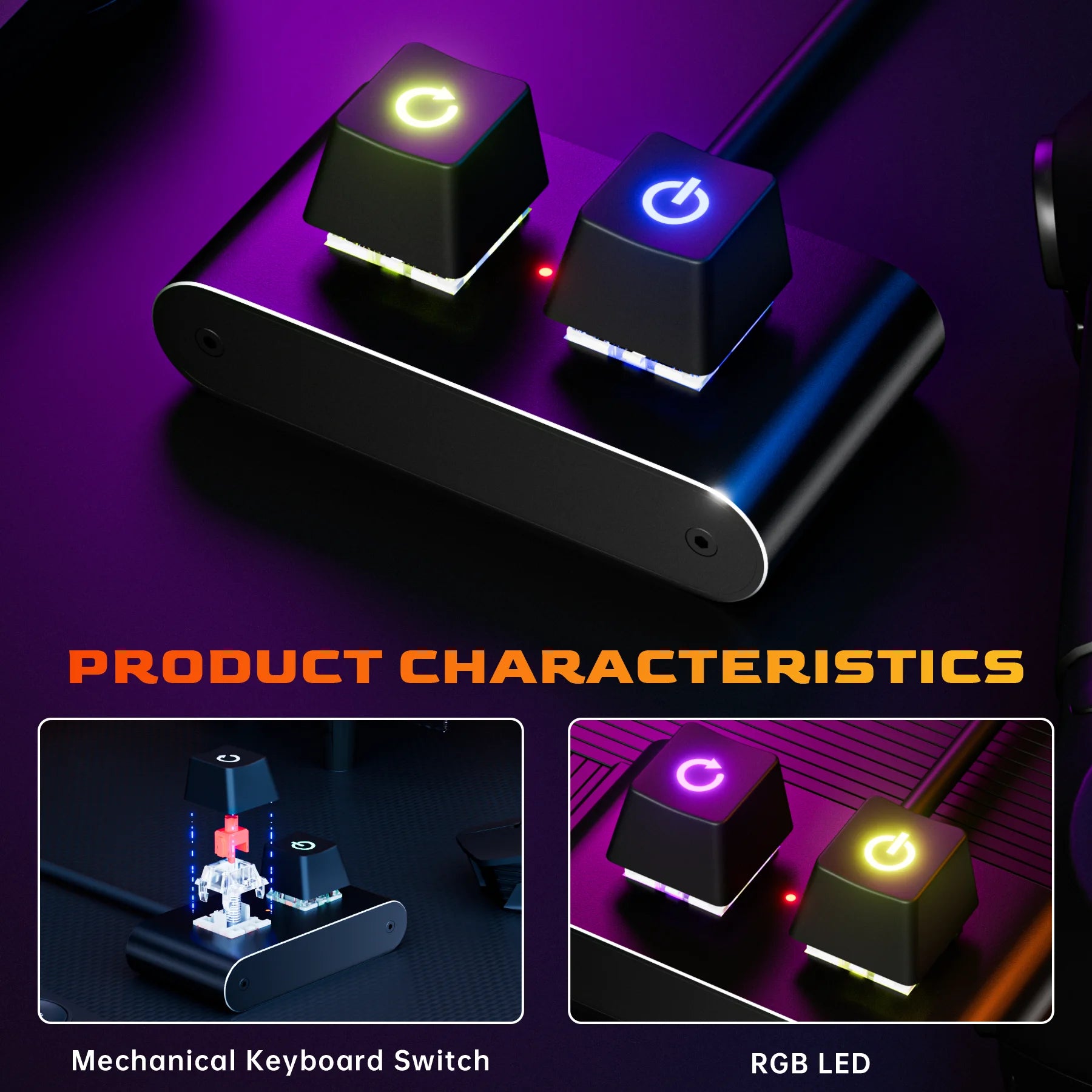 Mechanical Desktop Power Switch with LED Light PC Motherboard