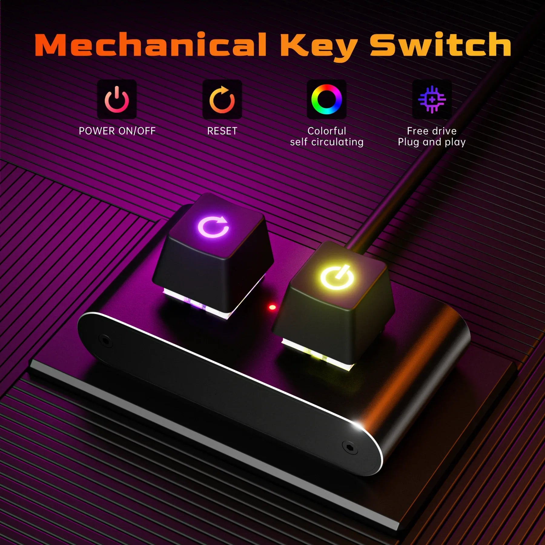 Mechanical Desktop Power Switch with LED Light PC Motherboard