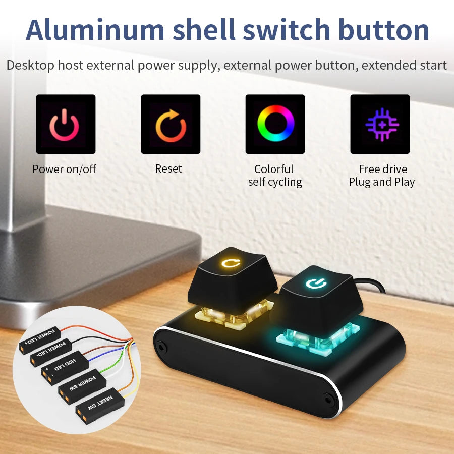 Mechanical Desktop Power Switch with LED Light PC Motherboard